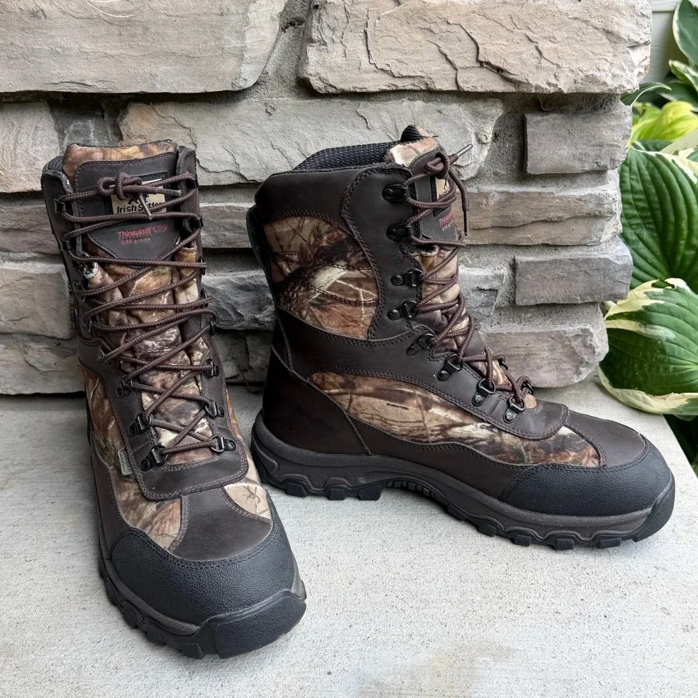 Irish Setter Red Wing Hunting Boots Camo Leather 600g Thinsulate 13 D Waterproof
